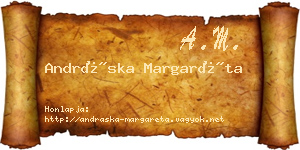 Andráska Margaréta névjegykártya
